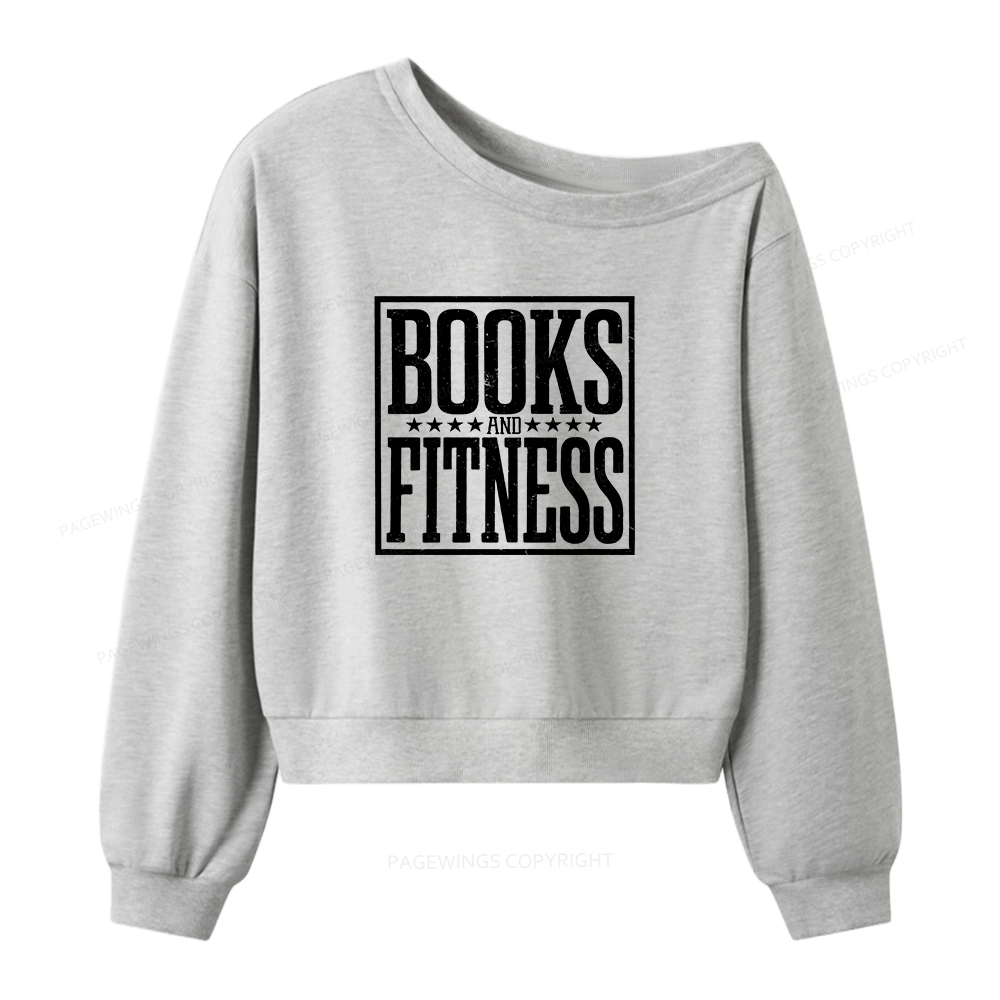 Pagewings Books And Fitness  Women Off Shoulder Sweatshirt