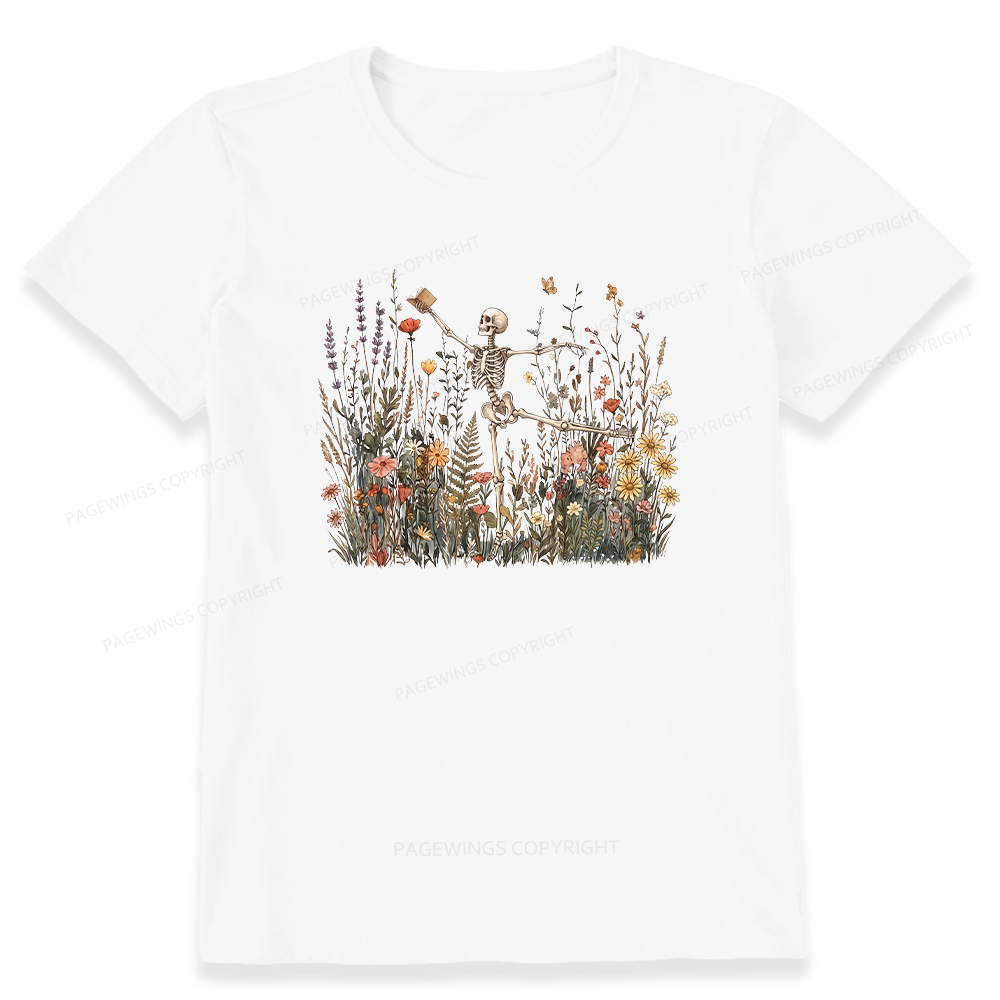 Pagewings Skeleton Reading Unisex Classic T-shirt