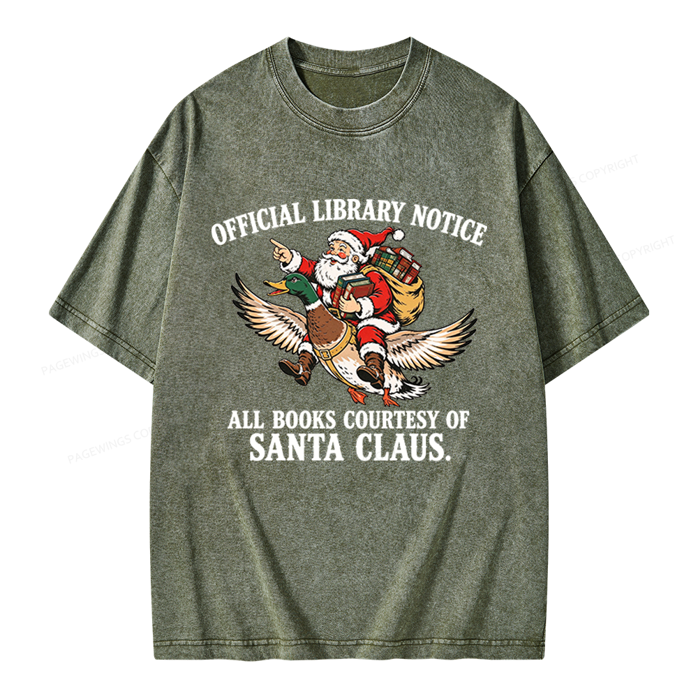 Pagewings Official Library Notice Unisex Washed T-shirt