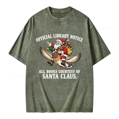 Pagewings Official Library Notice Unisex Washed T-shirt