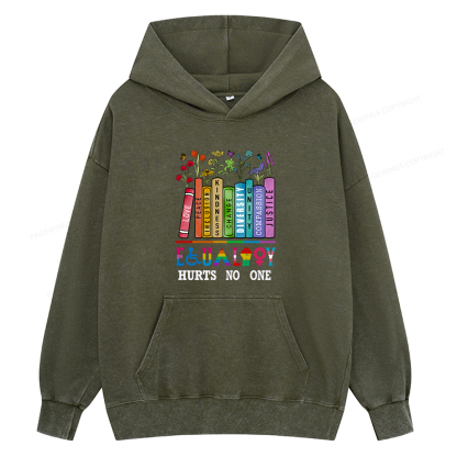 Pagewings Equality Hurts No One Unisex Washed Hoodie
