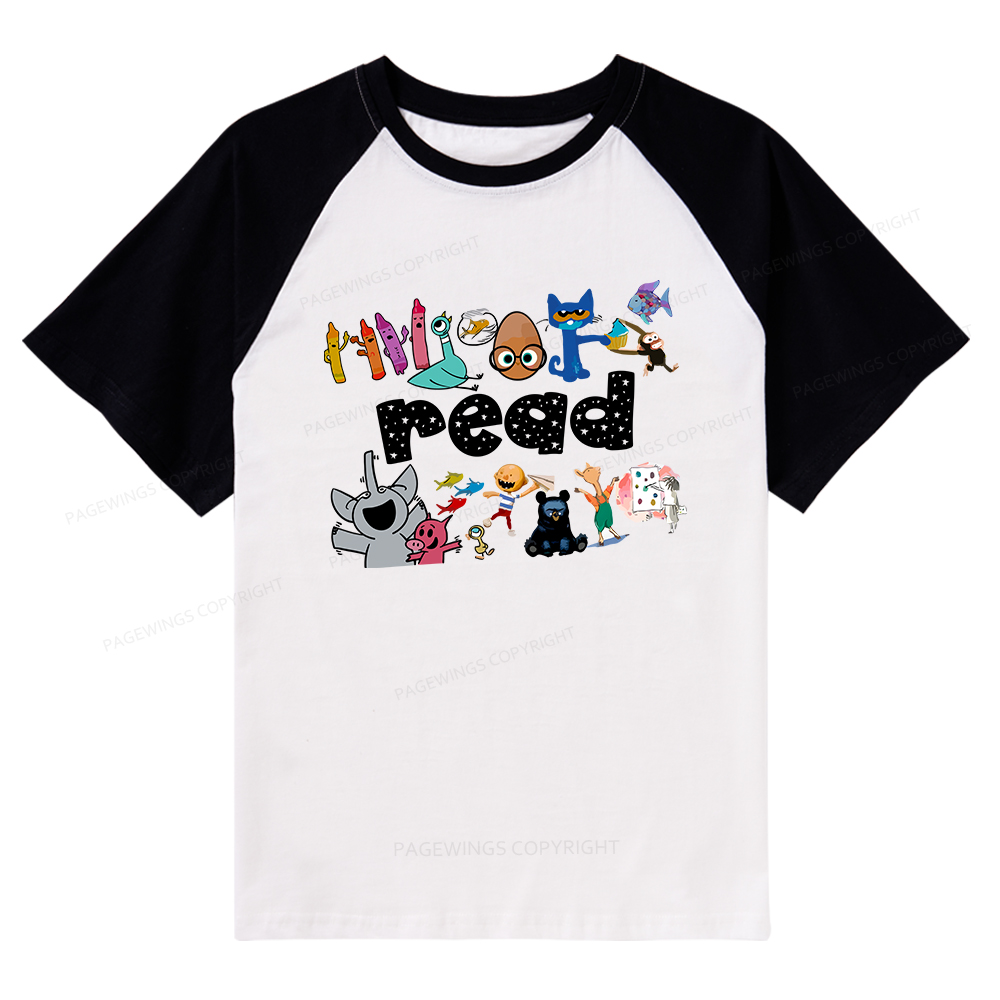 Pagewings Reading Bookish Raglan T-shirt