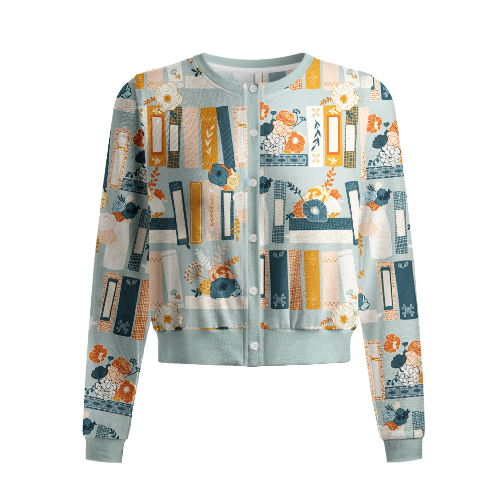 Pagewings Bookish Vibe Crew Neck Cardigan Sweaters