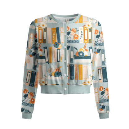 Pagewings Bookish Vibe Crew Neck Cardigan Sweaters