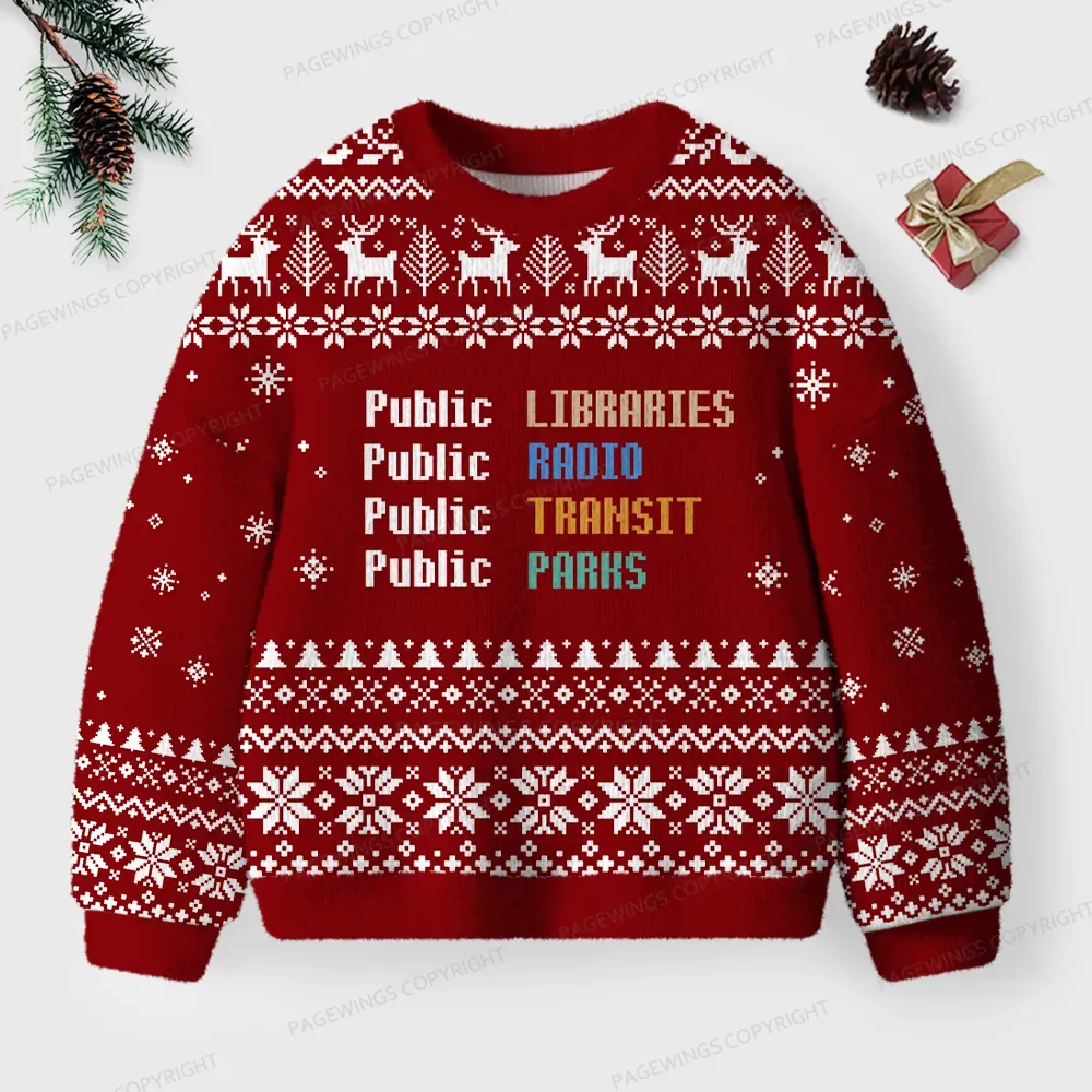 Pagewings Public Libraries Unisex Ugly Knit Sweatshirt