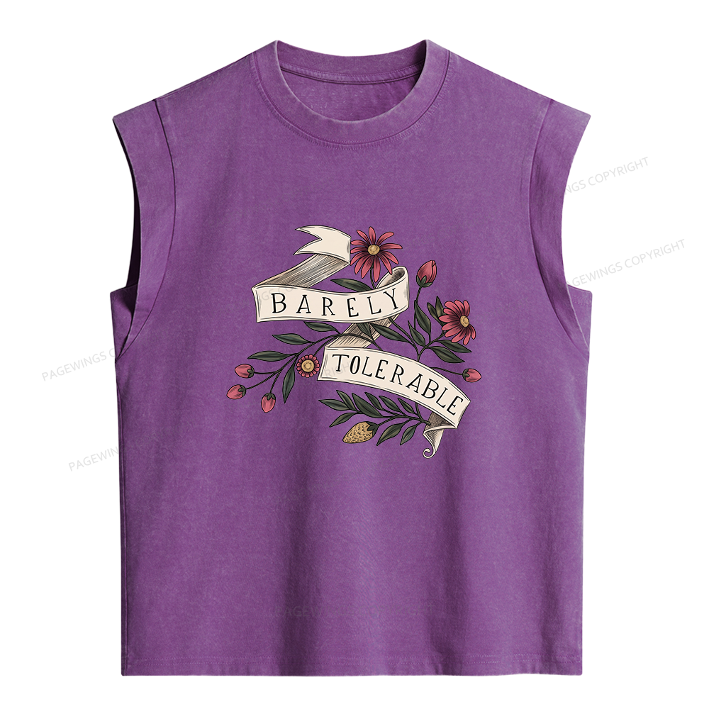 Pagewing Barely Tolerable Women's Washed Tank Top