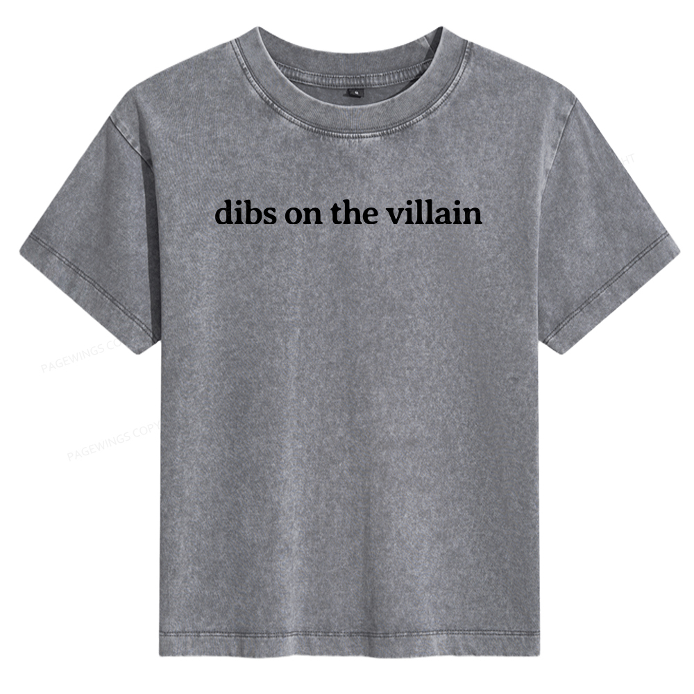 Pagewings Dibs On The Villain Women's Washed T-shirt