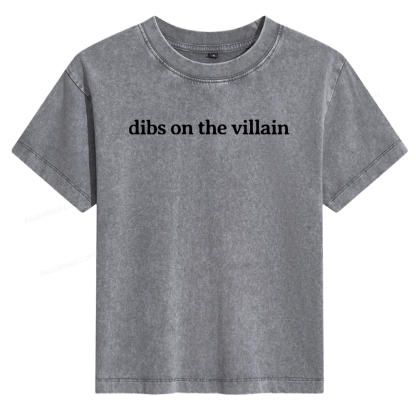Pagewings Dibs On The Villain Women's Washed T-shirt