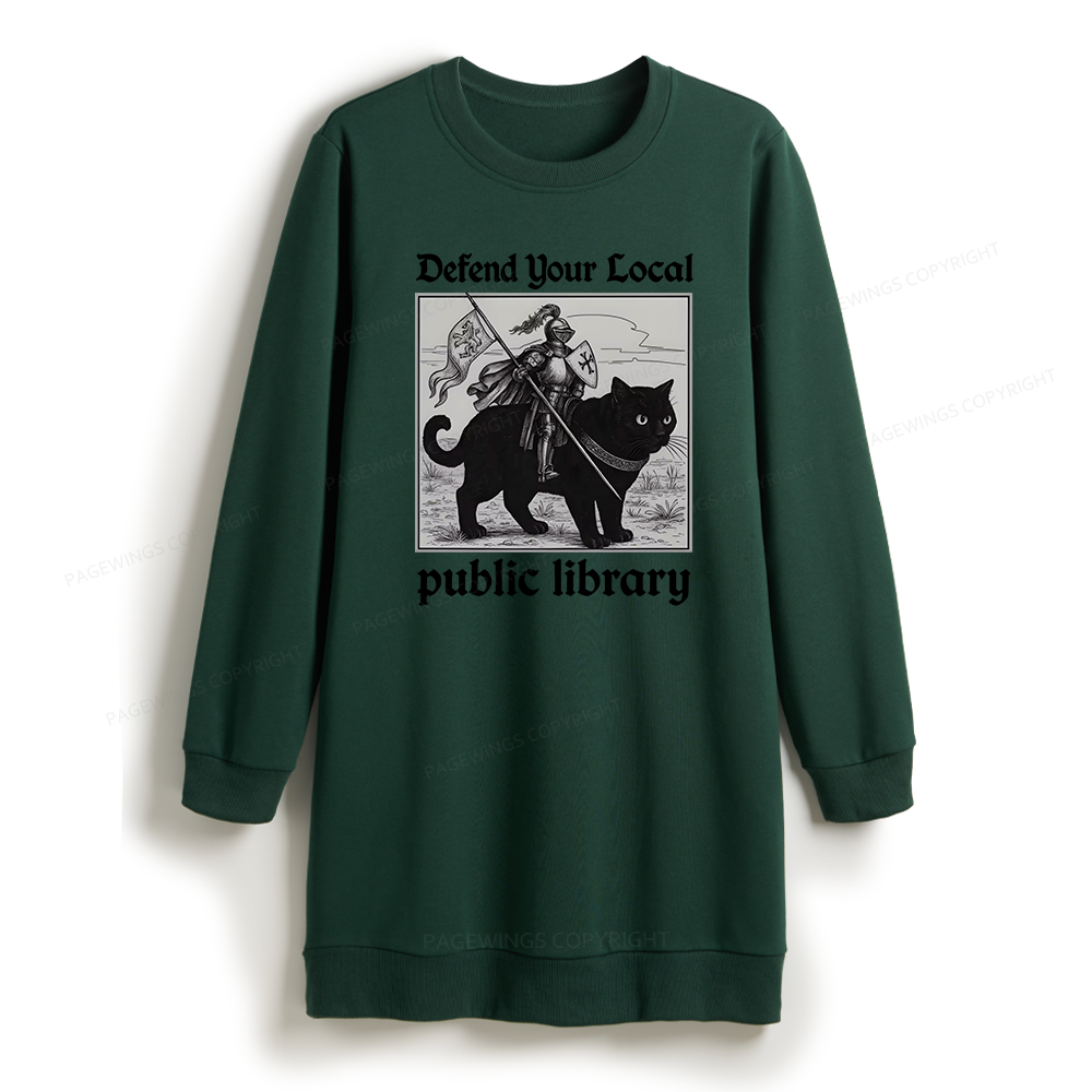 Pagewings Defend Your Local public library Sweatshirt Dress