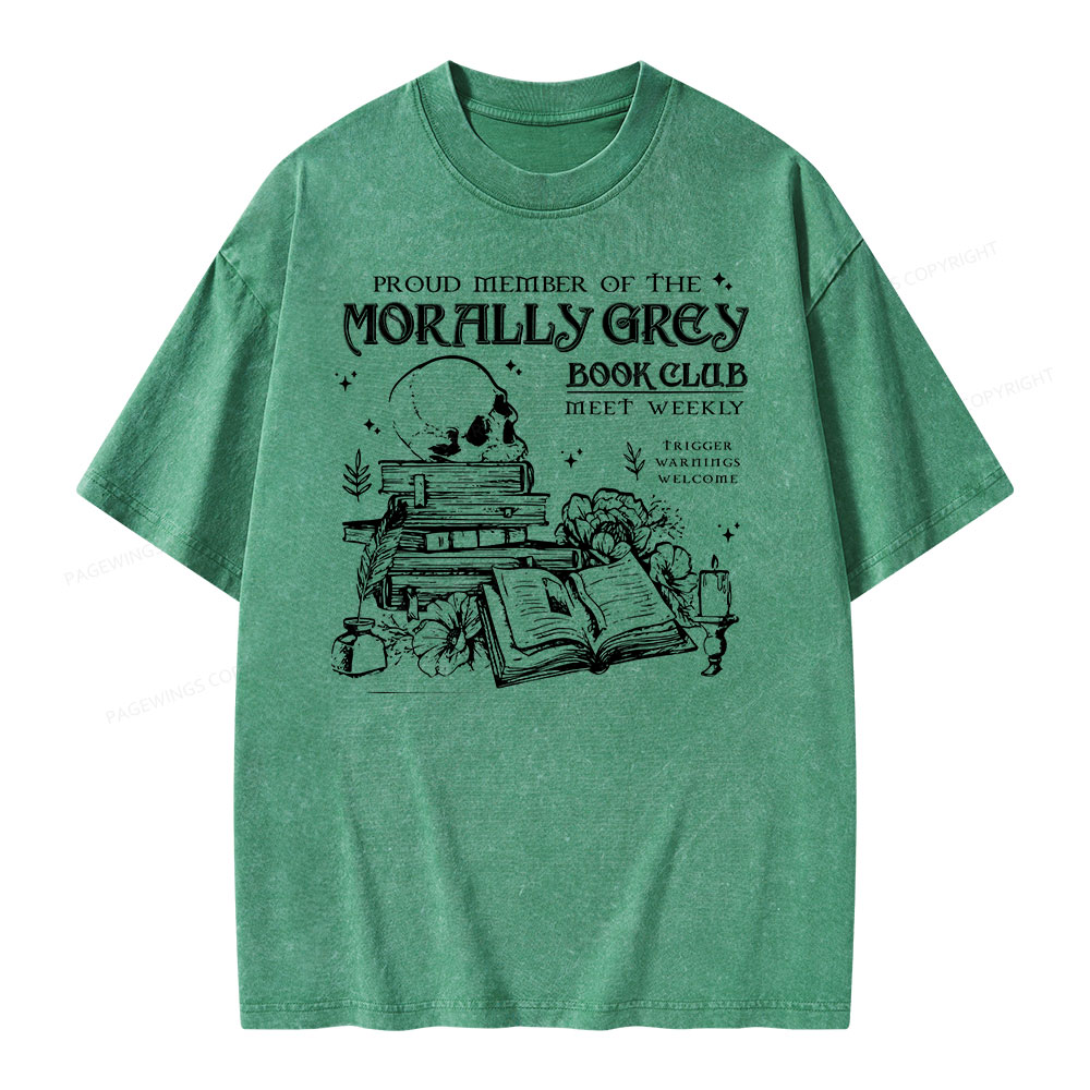 Pagewing  Morally Grey Book Club Hoodie Unisex Washed T-shirt
