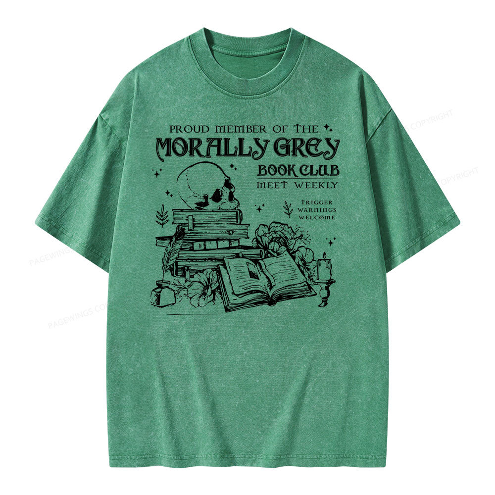 Pagewing  Morally Grey Book Club Hoodie Unisex Washed T-shirt
