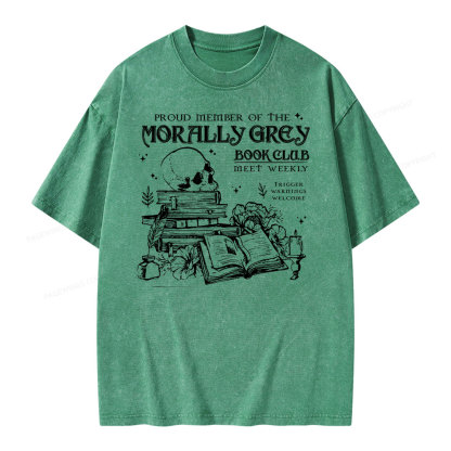 Pagewing  Morally Grey Book Club Hoodie Unisex Washed T-shirt