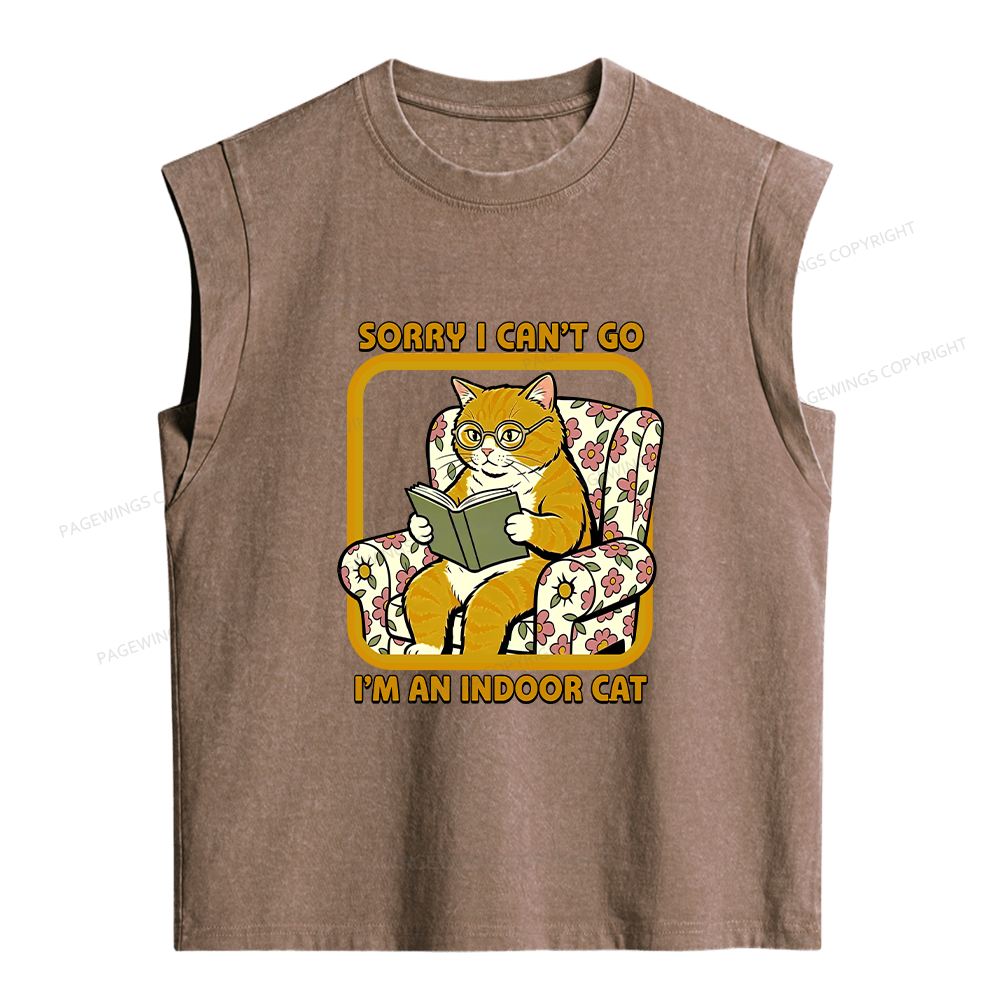 Pagewing Sorry I Can't Go Women's Washed Tank Top