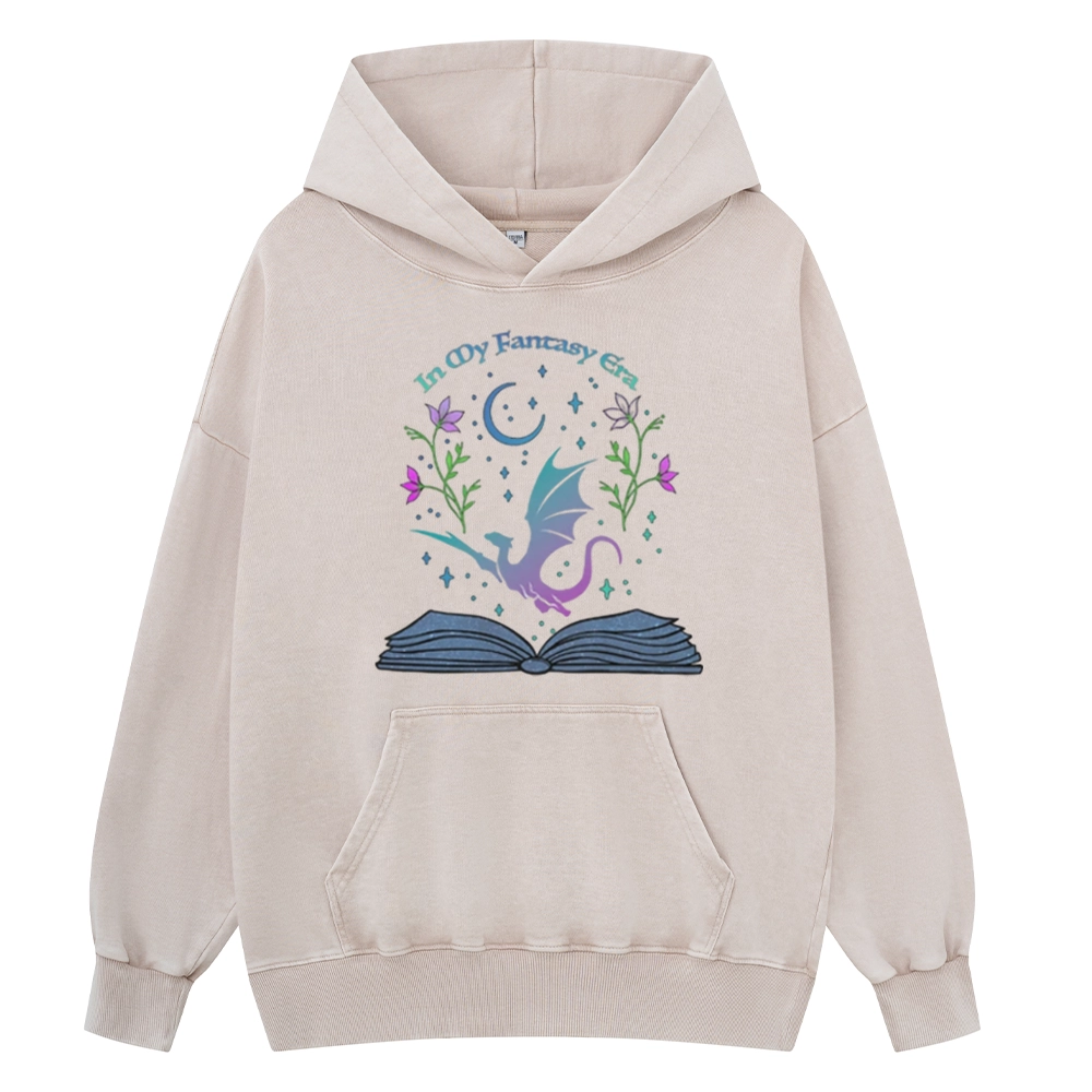 Pagewings In My Fantasy Book Era Unisex Washed Hoodie