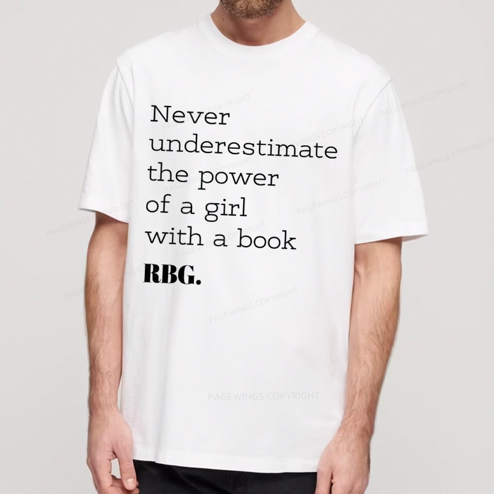 Pagewings Never Underestimate The Power Of a Girl With a Book Unisex Classic T-shirt