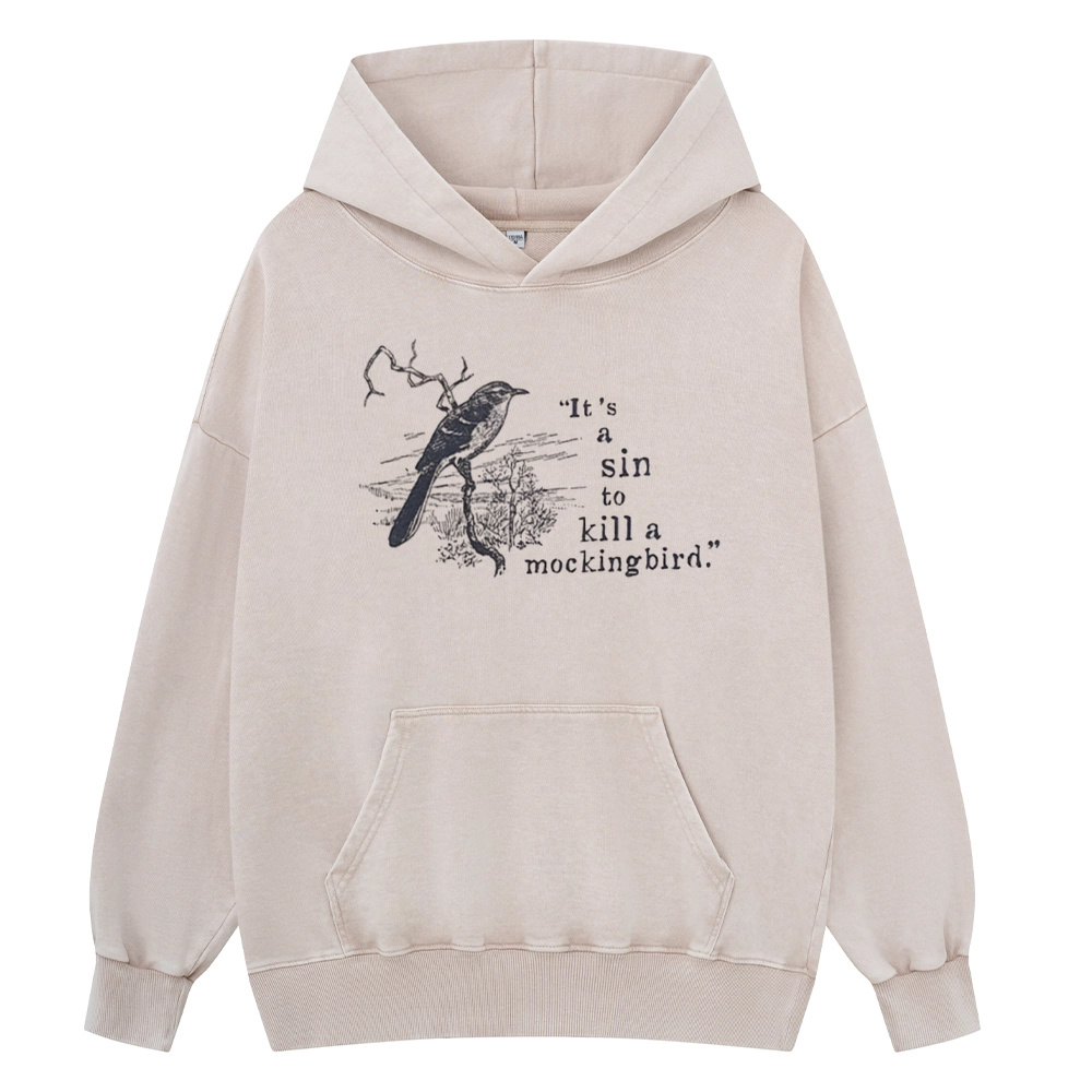 Pagewings It's A Sin To Kill a Mockingbird Unisex Washed Hoodie