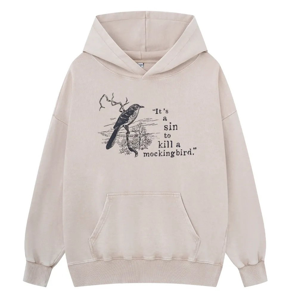 Pagewings It's A Sin To Kill a Mockingbird Unisex Washed Hoodie