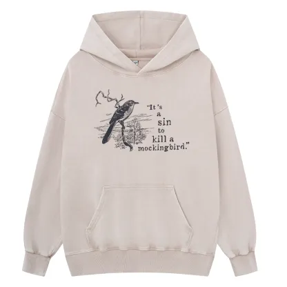 Pagewings It's A Sin To Kill a Mockingbird Unisex Washed Hoodie