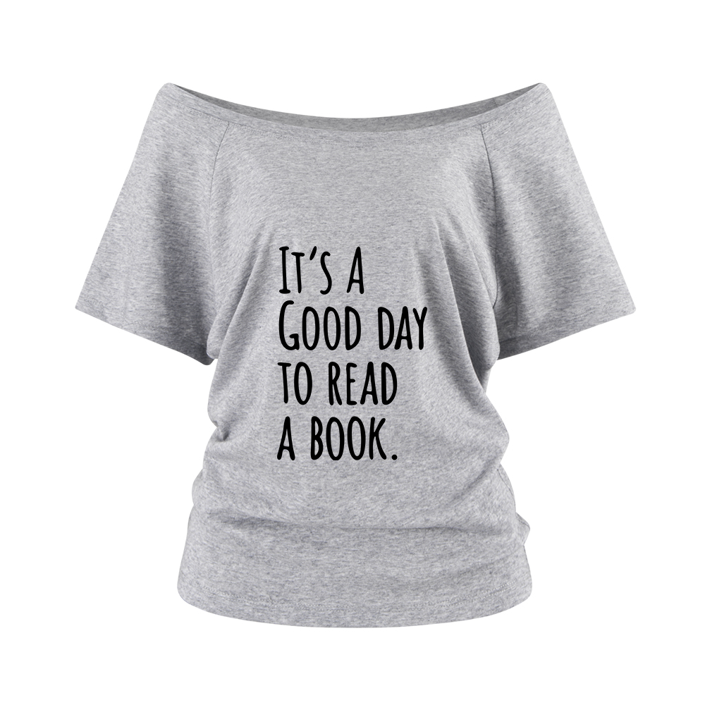 Pagewings It's A Good Day To Read A Book Off Shoulder Top