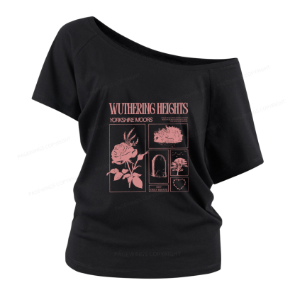 Pagewings Literary Quote Women Off Shoulder T-shirts