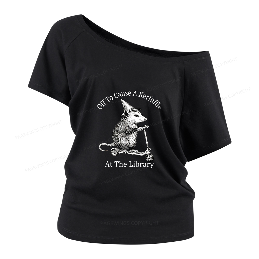 Pagewings Off To Cause A Kerfuffle Women Off Shoulder T-shirts