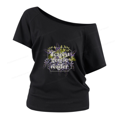 Pagewings Dearest Gentle Reader Women Off Shoulder T-shirts
