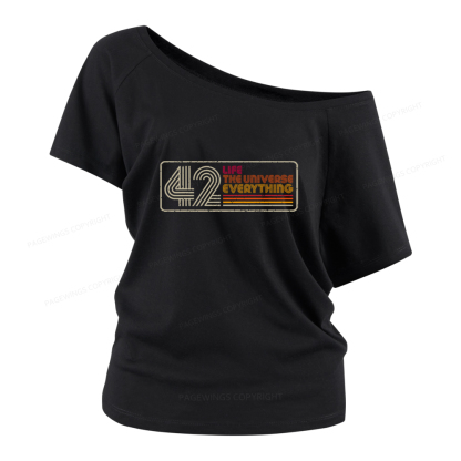 Pagewings Life The Universe Everything Women Off Shoulder T-shirts