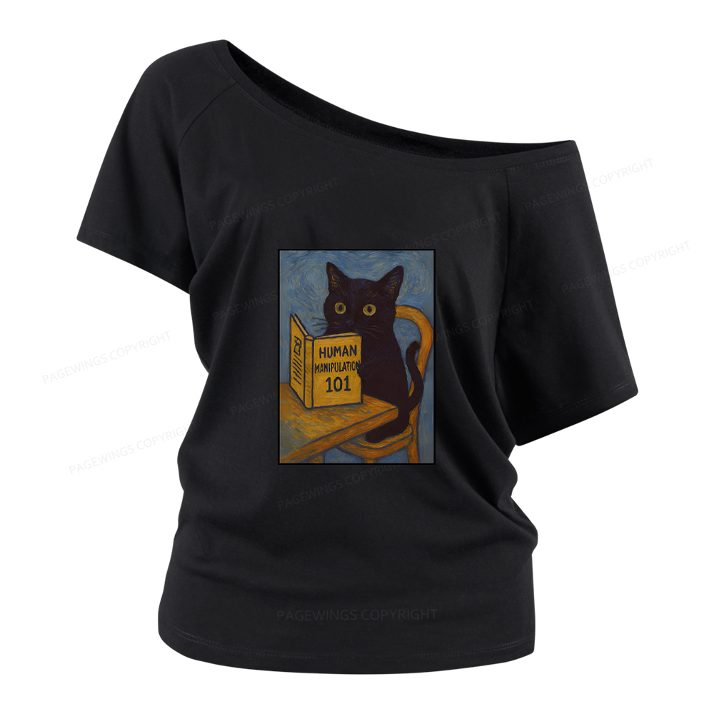 Pagewings Funny Cat Women Off Shoulder T-shirts