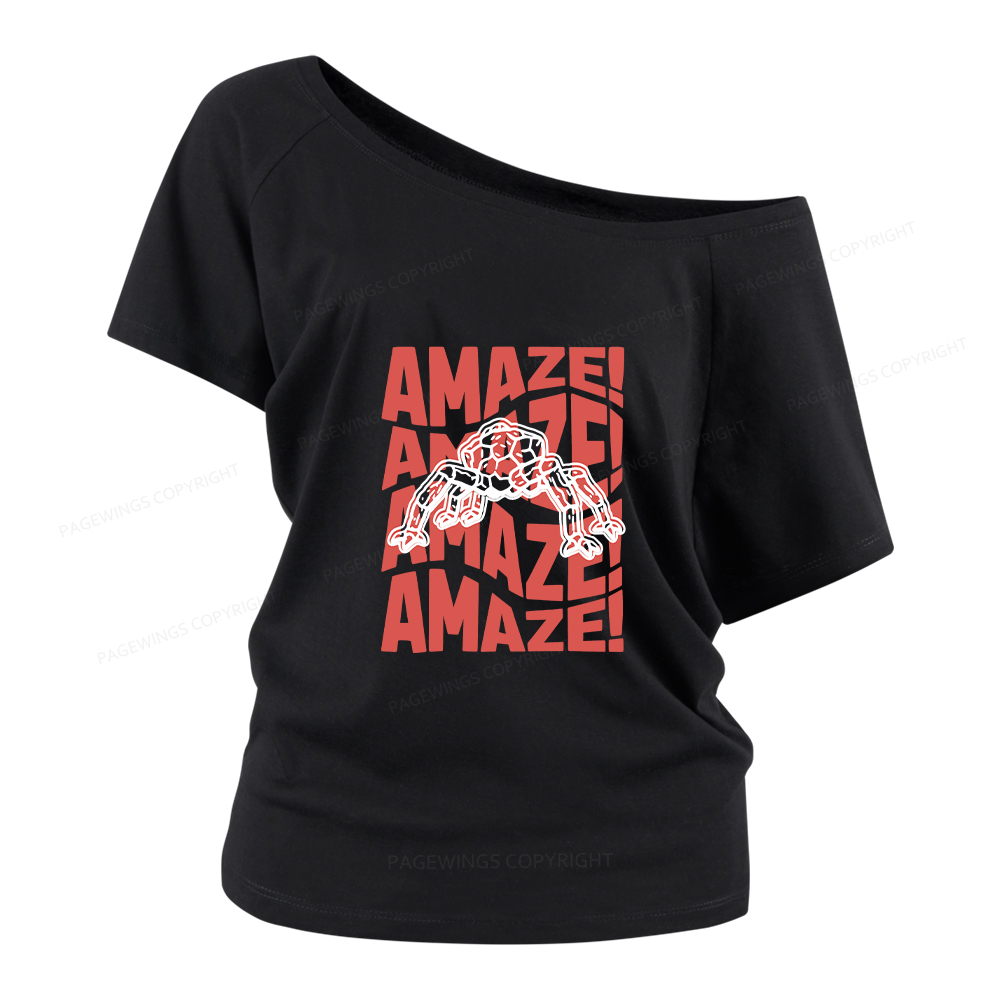 Pagewings Amaze Space Women Off Shoulder T-shirts