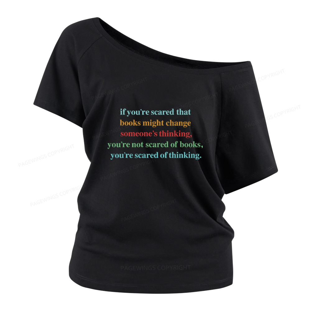 Pagewings Censorship Social Justice Shirt Booktrovert Women Off Shoulder T-shirts