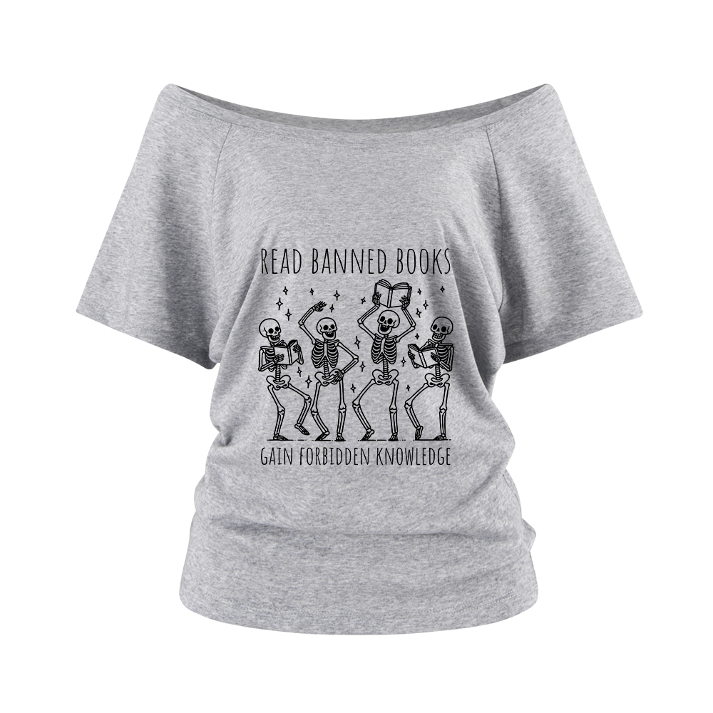 Pagewings Reading Books Tee Book Lover Gift  Off Shoulder Top