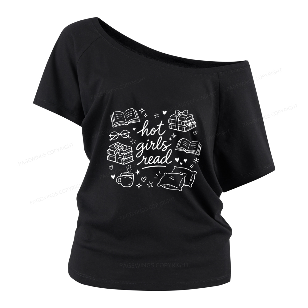 Pagewings Hot Girls Read Women Off Shoulder T-shirts
