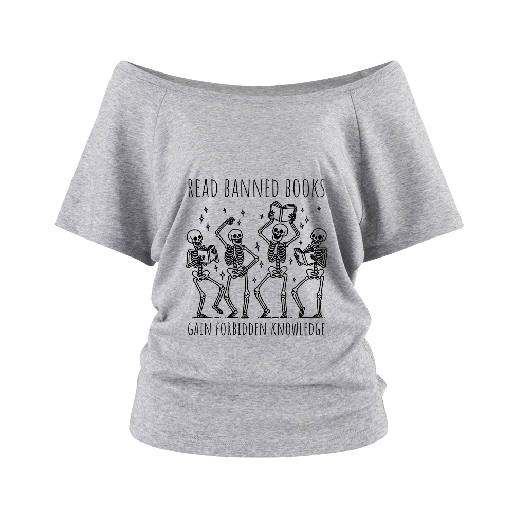 Pagewings Reading Books Tee Book Lover Gift  Off Shoulder Top