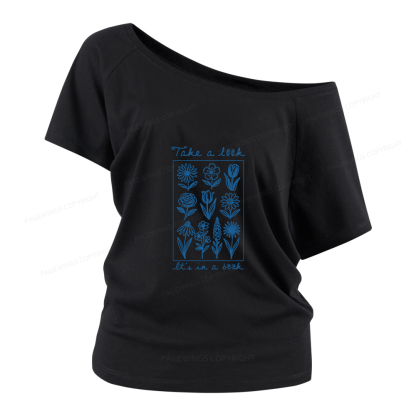 Pagewings Take A Look It’s In A Book Women Off Shoulder T-shirts