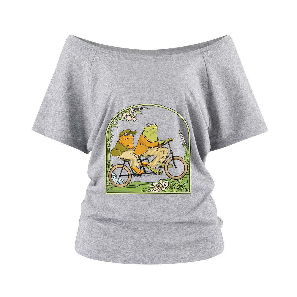 Pagewings Frog And Toad Book Vintage Off Shoulder Top