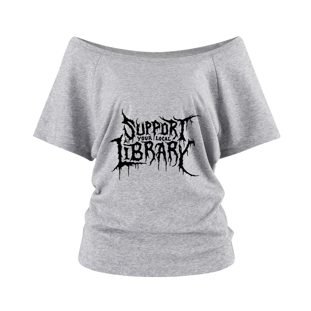 Pagewings Support Your Local Library Off Shoulder Top