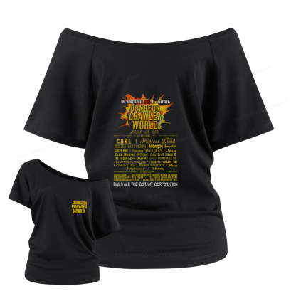 Pagewings Fuel Your Imagination With Sci-Fi World Tour Women Off Shoulder T-shirts