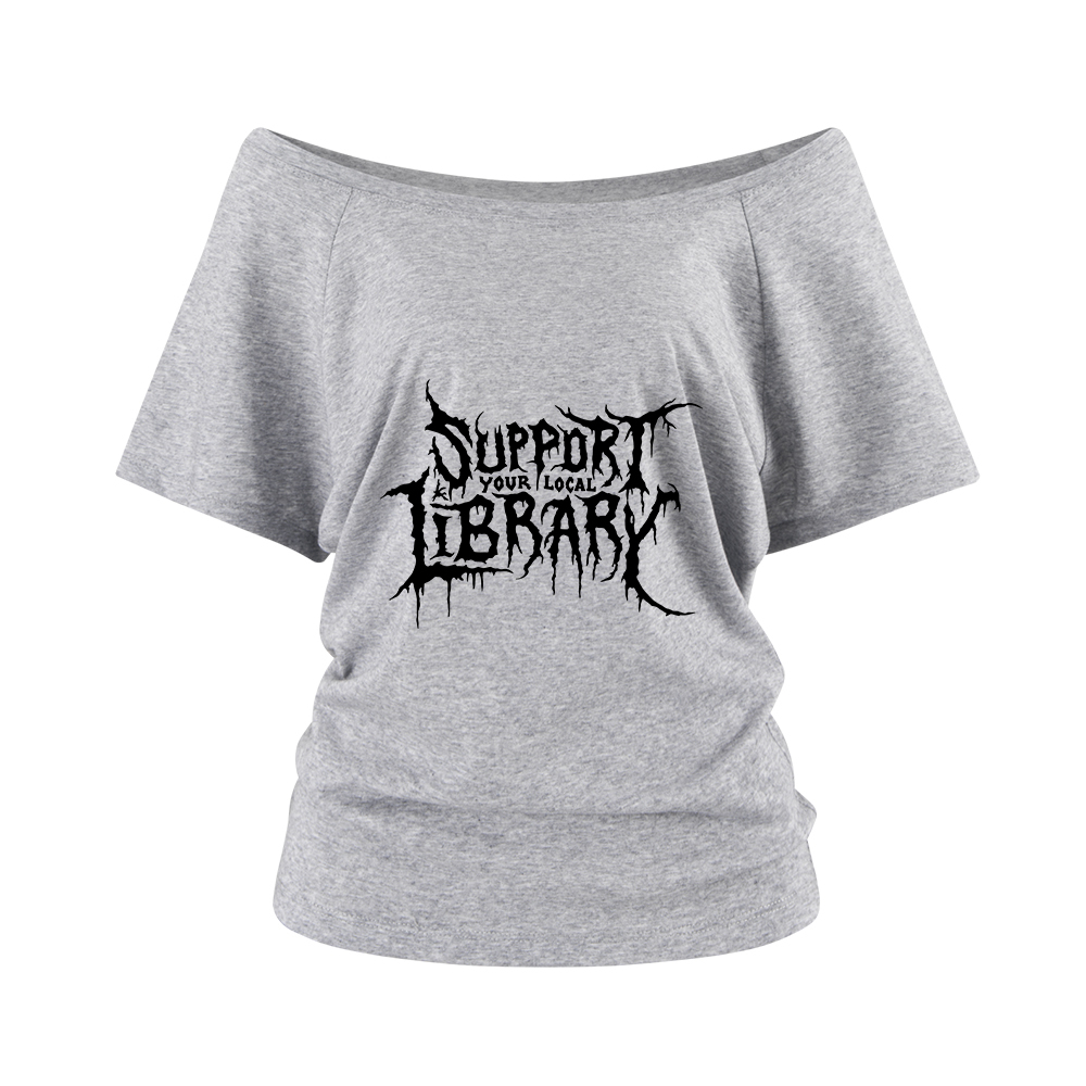 Pagewings Support Your Local Library Off Shoulder Top