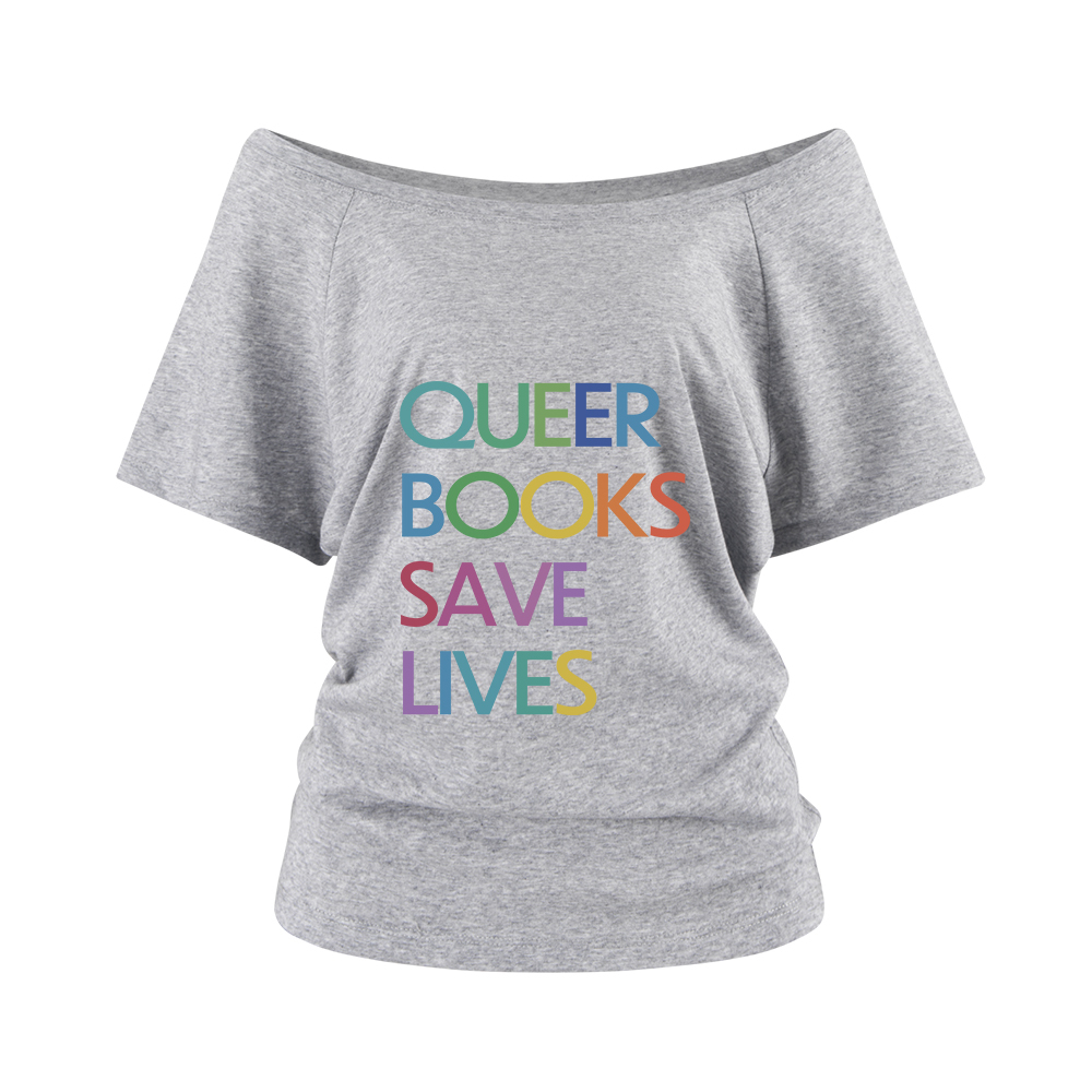 Pagewings Queer Books Save Lives Off Shoulder Top