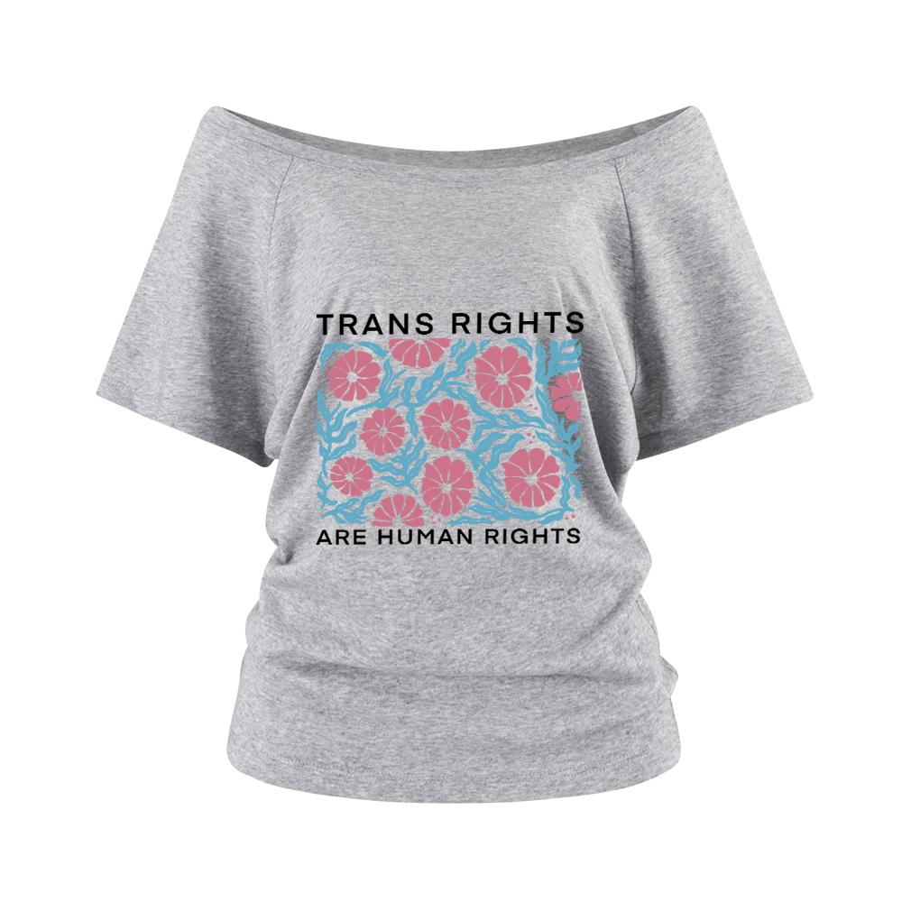 Pagewings Trans Rights Are Human Rights Off Shoulder Top