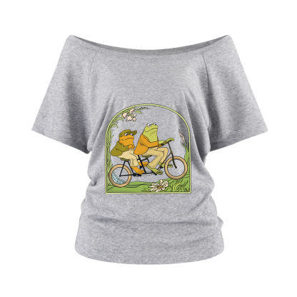 Pagewings Frog And Toad Book Vintage Off Shoulder Top
