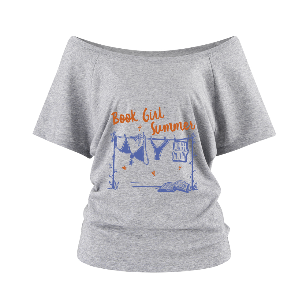 Pagewings Book Girl Summer Bookish Off Shoulder Top