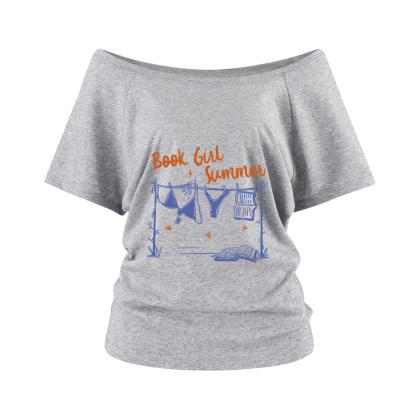 Pagewings Book Girl Summer Bookish Off Shoulder Top