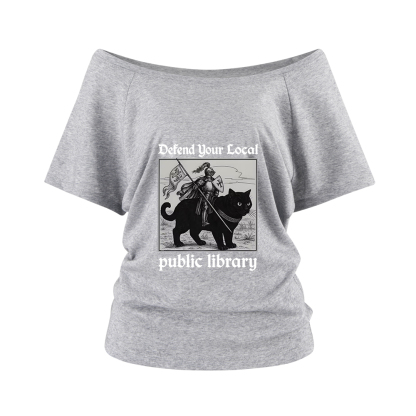 Pagewings Defend Your Local public library Off Shoulder Top