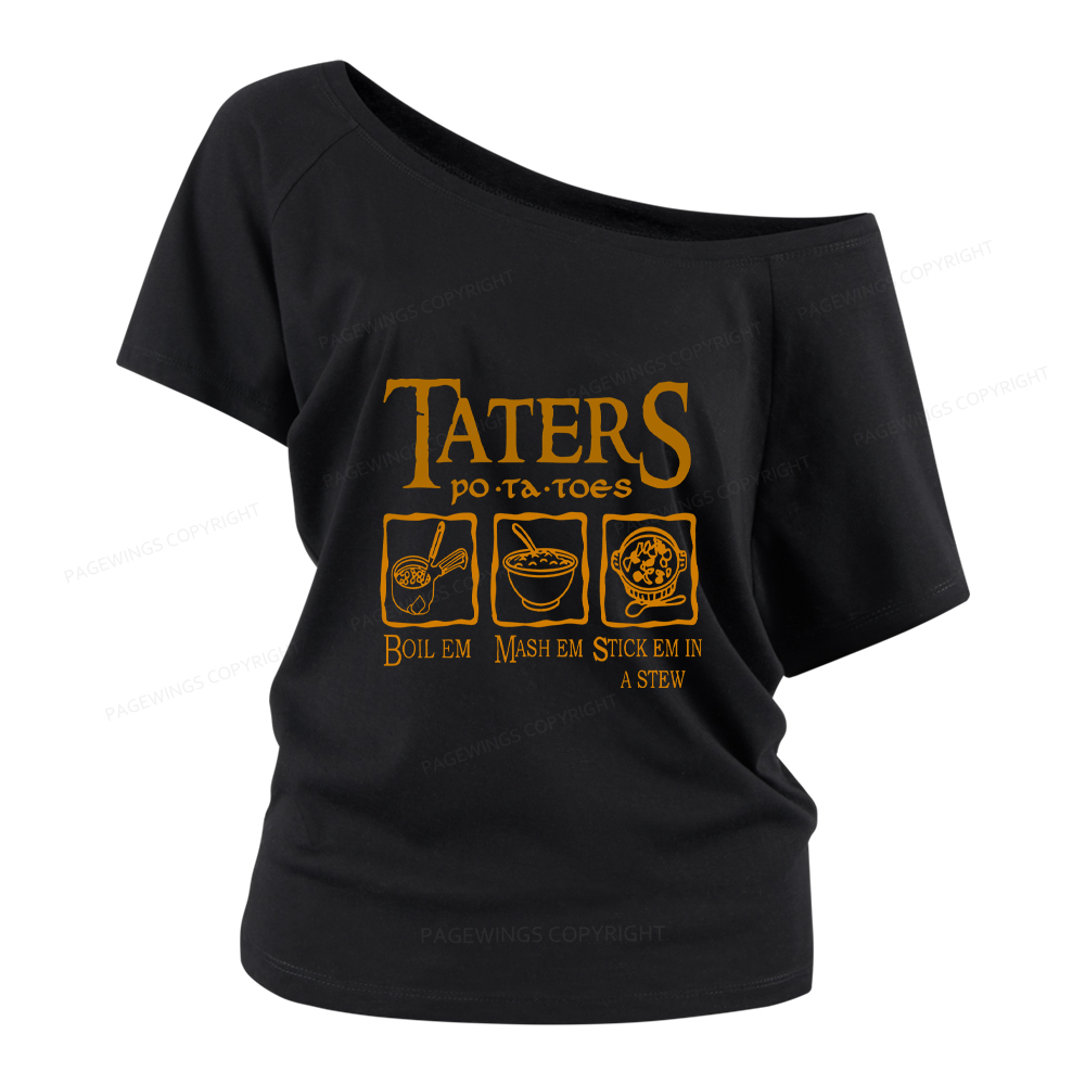 Pagewings Taters PoTaToes Women Off Shoulder T-shirts