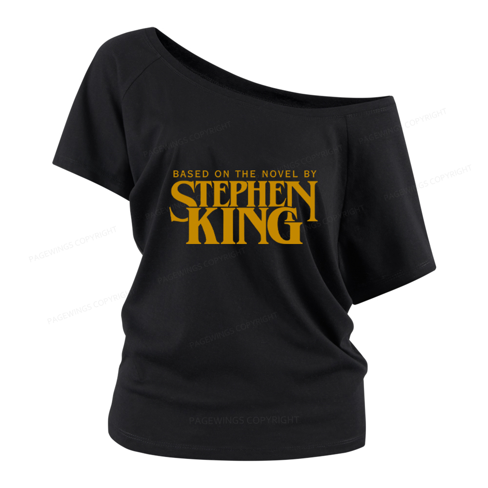 Pagewings Based On A Novel By Horror Writer Women Off Shoulder T-shirts