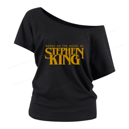 Pagewings Based On A Novel By Horror Writer Women Off Shoulder T-shirts