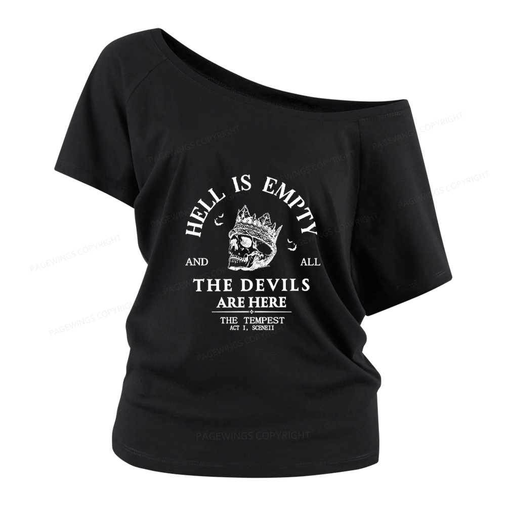 Pagewings Hell Is Empty And All The Devils Are Here Women Off Shoulder T-shirts