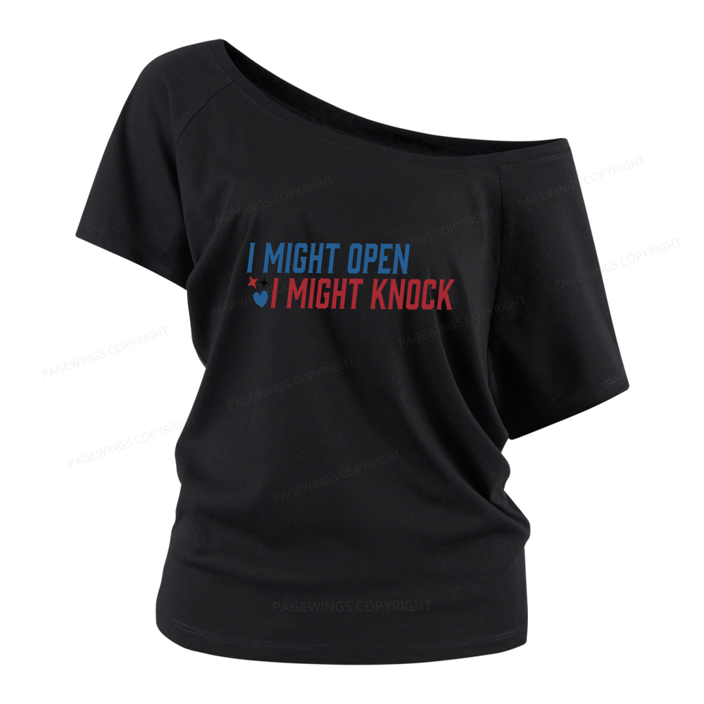 Pagewings I Might Knock Women Off Shoulder T-shirts