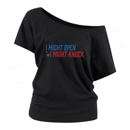 Pagewings I Might Knock Women Off Shoulder T-shirts